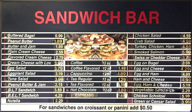 Menu Of Happy Bagel North York Toronto