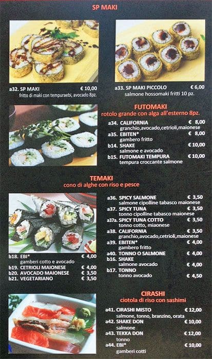 Menu di Ristorante Kobe Sushi 