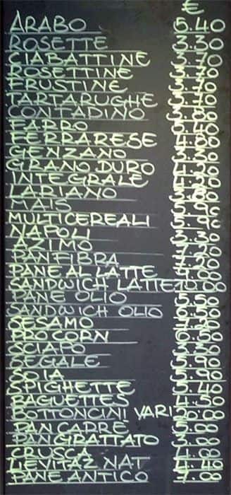Menu di Compagnia del Pane Roma 
