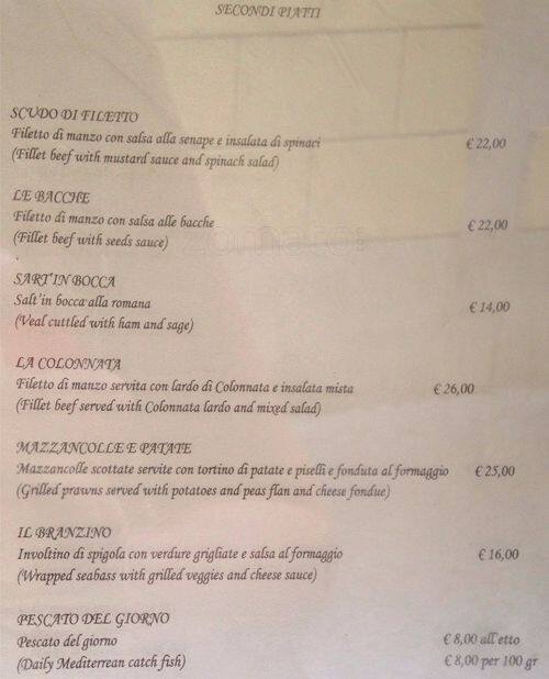 Menu di Al Duello 