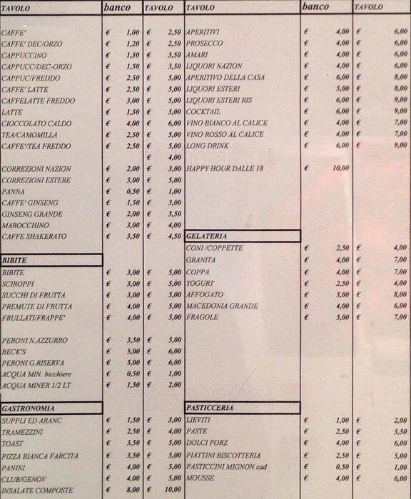 Menu di Cinecafe 