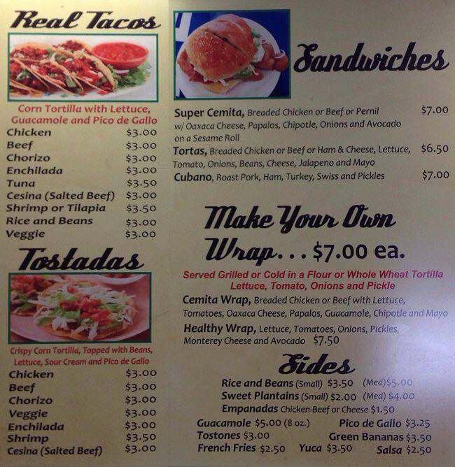 Menu at Flatbush Latin Grill restaurant, New York City