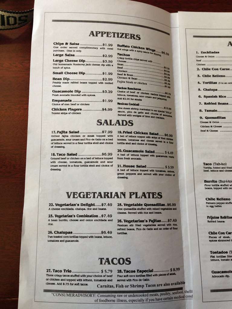 Hola Mexican Restaurant Menu, Menu for Hola Mexican Restaurant