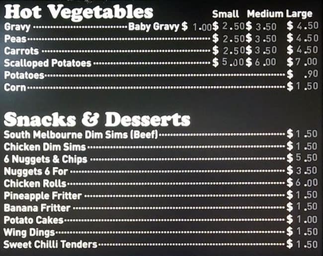 Menu at Charcoal Chicken fast food, Langwarrin, 17/230 Cranbourne