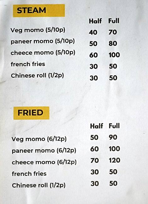 Menu Of Mumbai Momos Subhash Bridge Ahmedabad