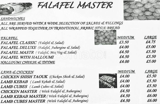 The Grill Master menu