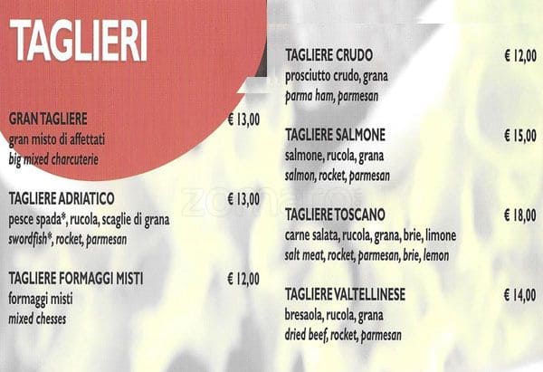 Menu di Da Willy 