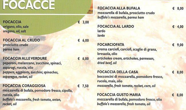 Menu di Da Willy 
