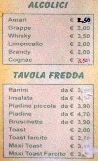 Menu di Scooby Bar 