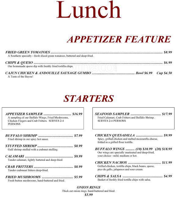 Malone's Steak & Seafood Menu Urbanspoon/Zomato