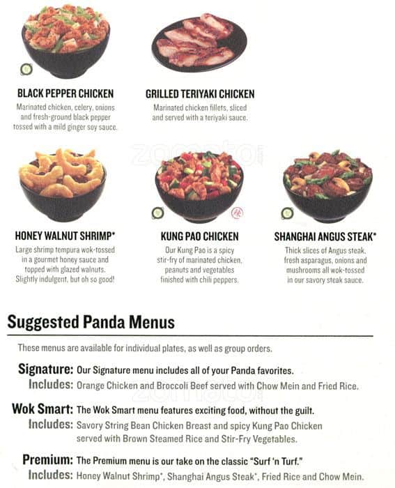 panda burger menu