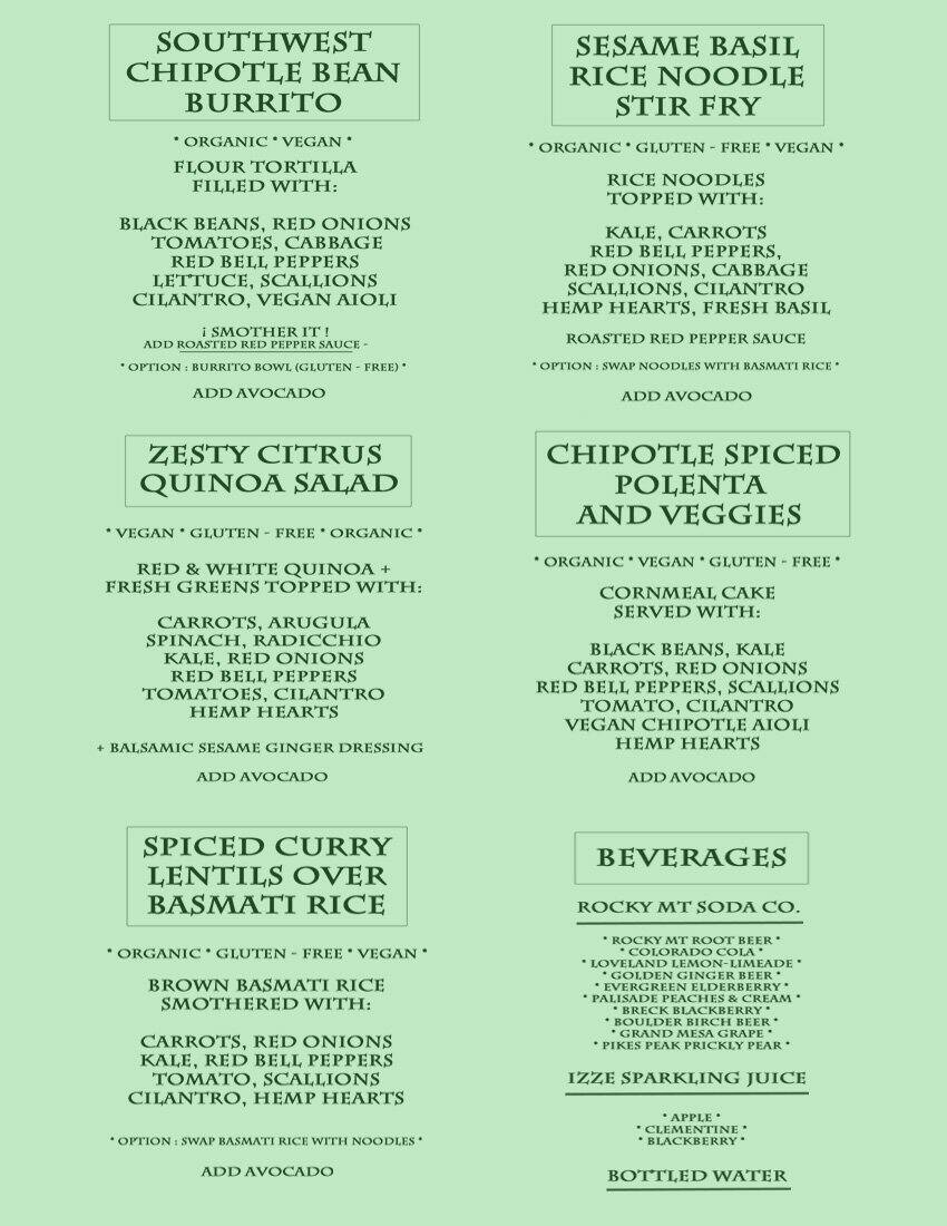 Cilantro Truck Menu, Menu for Cilantro Truck, Golden, Denver