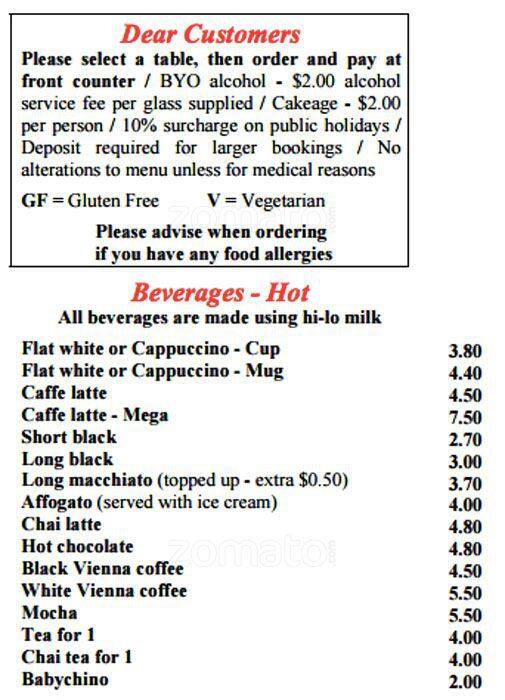 Kelly's Cafe Menu, Menu for Kelly's Cafe, Canning Vale, Perth ...