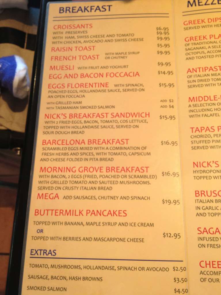 The Olive Grove Menu, Menu for The Olive Grove, Ballarat, Ballarat