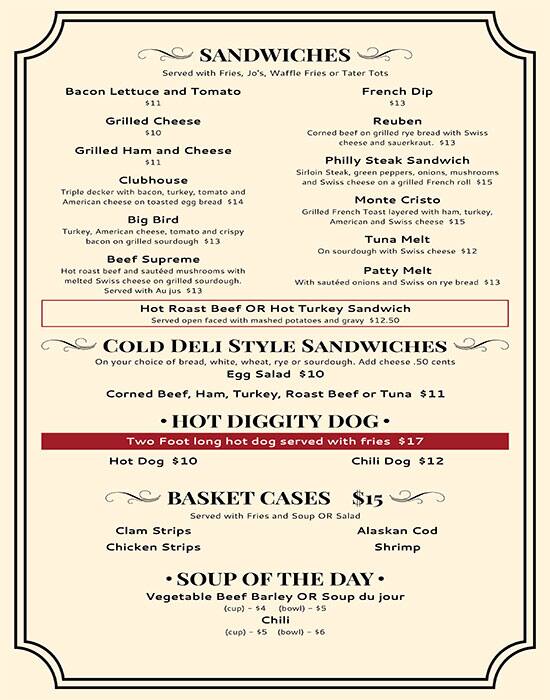 Menu at Mrs Turner's Restaurant, Puyallup