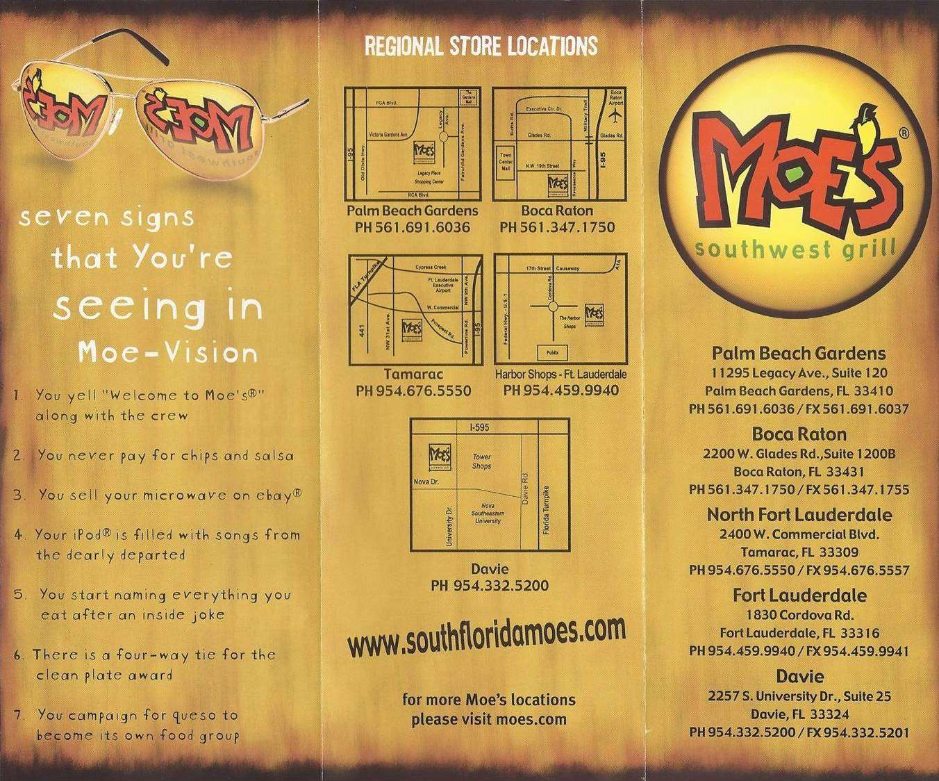 Moes Printable Menu