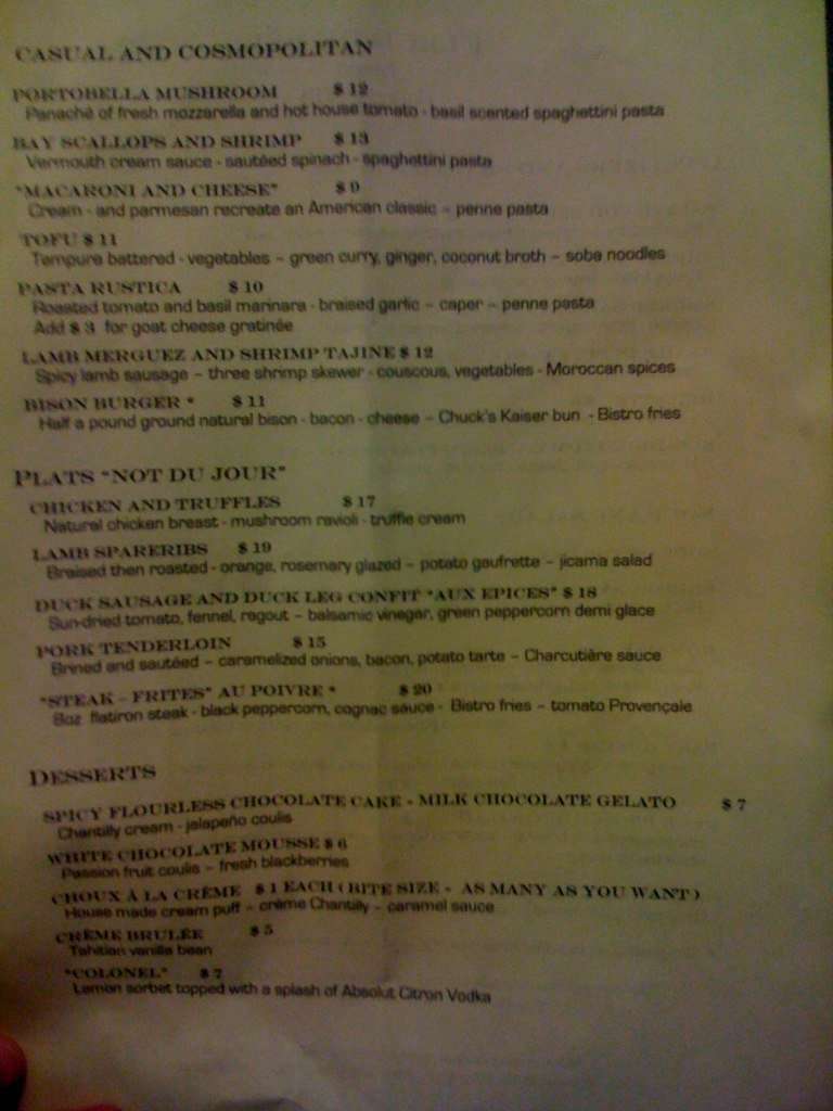 Fleur de Sel Menu, Menu for Fleur de Sel, Post Falls, Coeur d'Alene