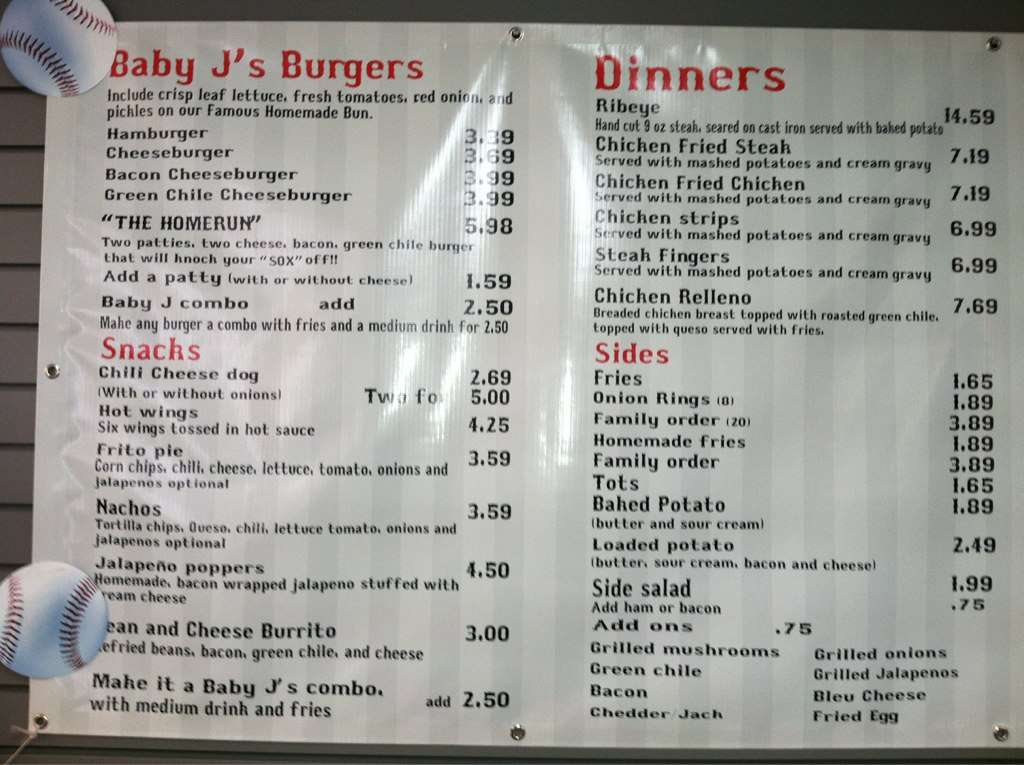 Baby J's Grille Menu, Menu for Baby J's Grille, Clovis, Clovis
