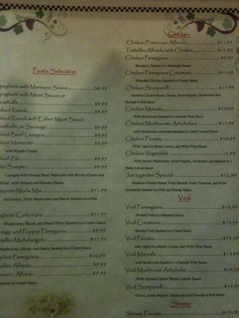 Menu at Portofino's pub & bar, Waco, 725 Austin Ave