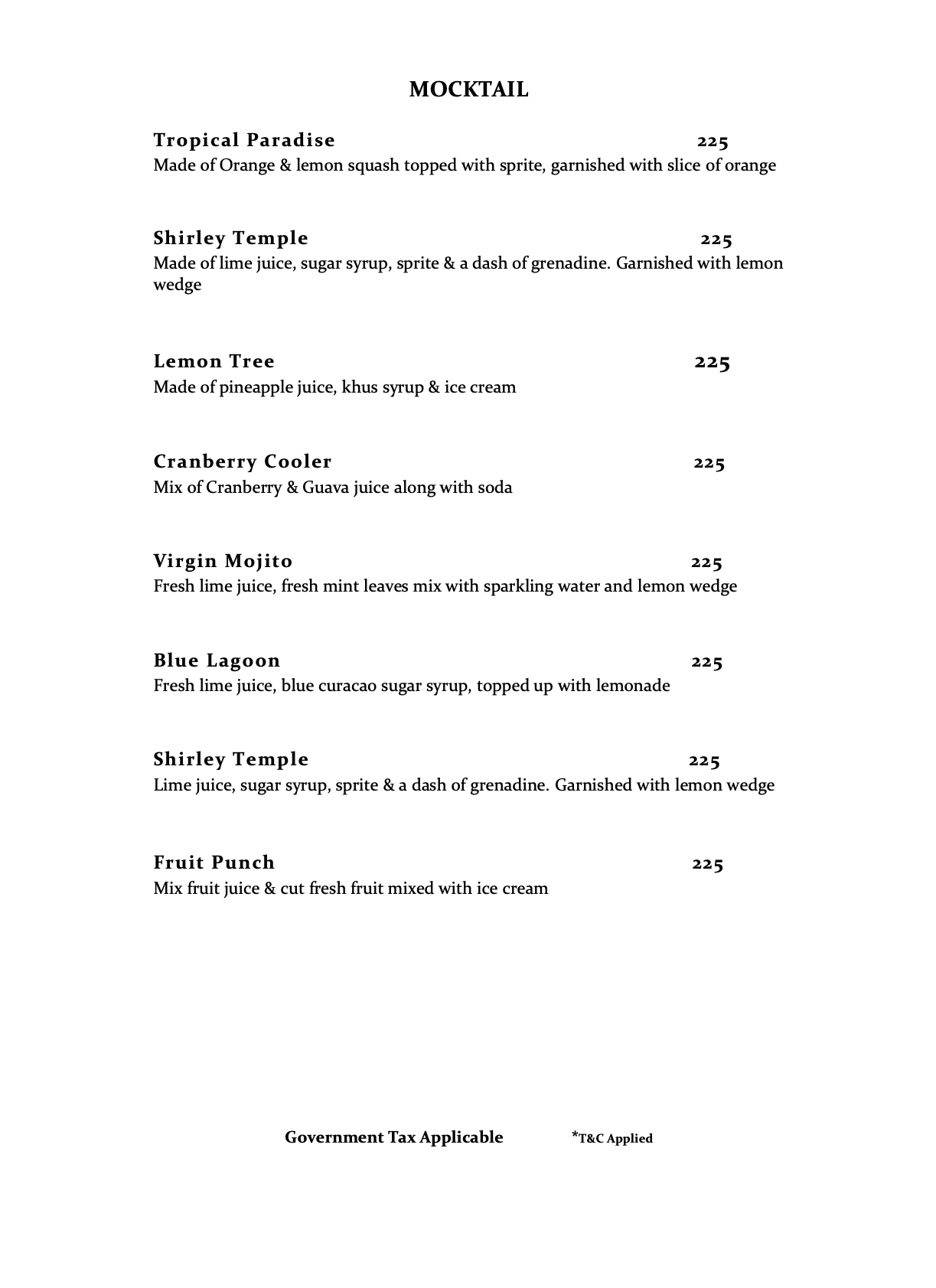 Menu