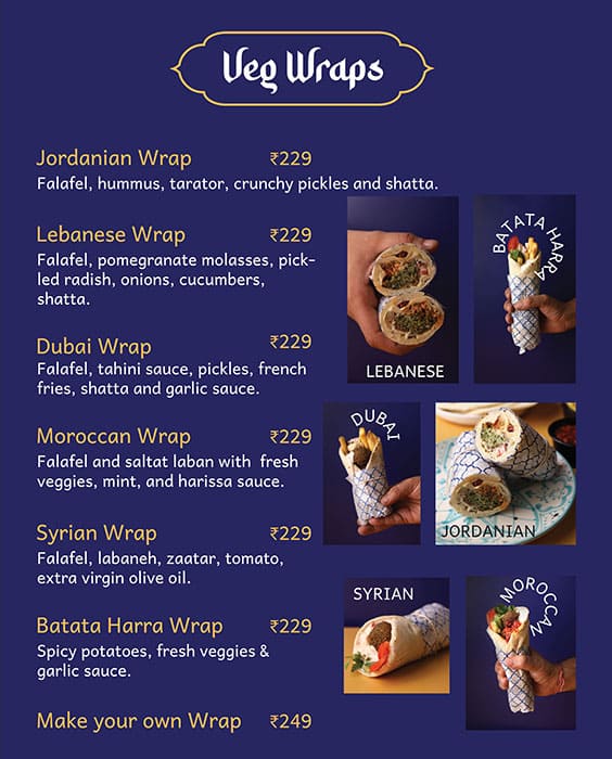 Menu of Tru Falafel Santacruz West Mumbai