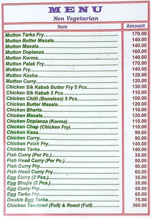 Novelty Restaurant Cum Bar menu