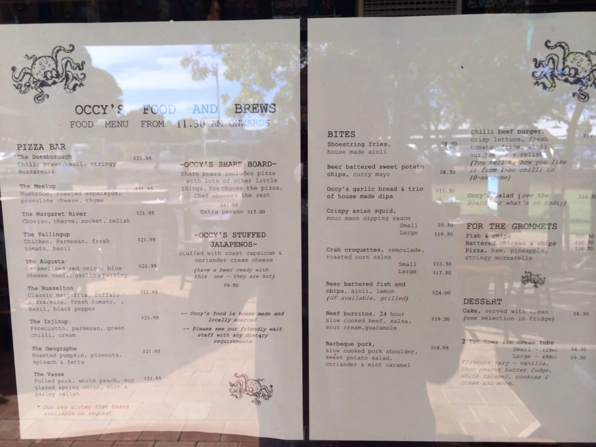 Menu At Occy s Restaurant Dunsborough 12 34 Dunn Bay Rd menu-at-occy-s-restaurant-dunsborough-12-34-dunn-bay-rd