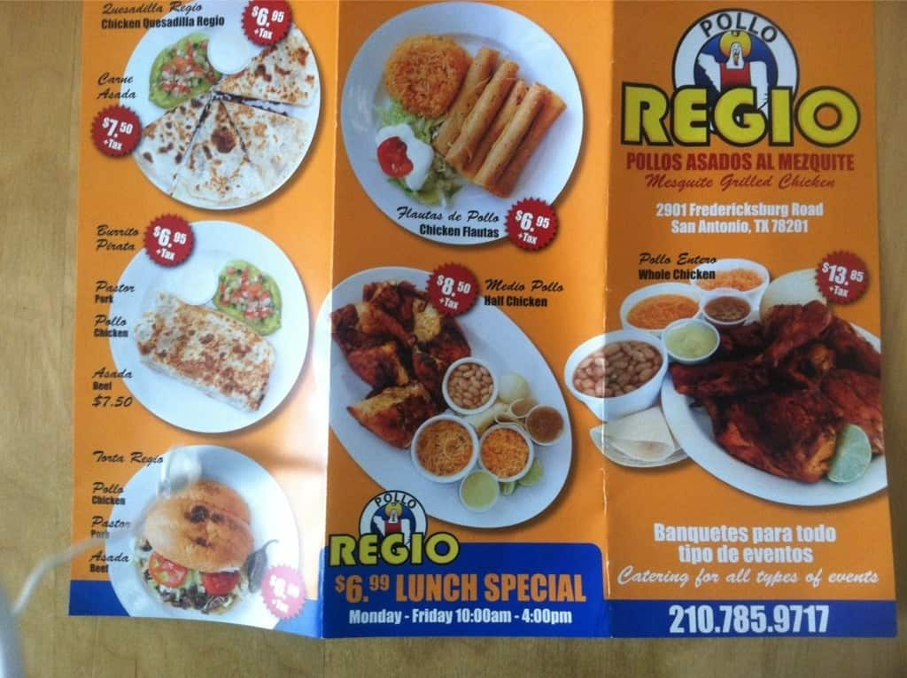 El Pollo Regio Menu, Menu For El Pollo Regio, Jefferson/Deco District ...