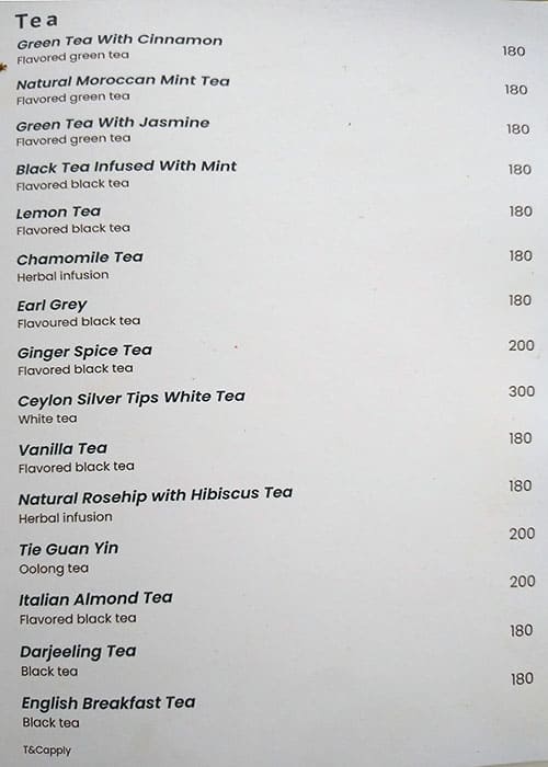 The White Room Coffee & Kitchen menu