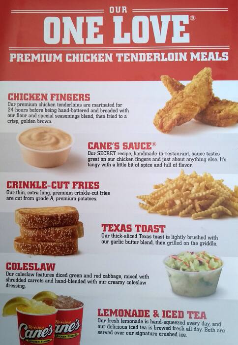 raising cane s chicken fingers menu zomato
