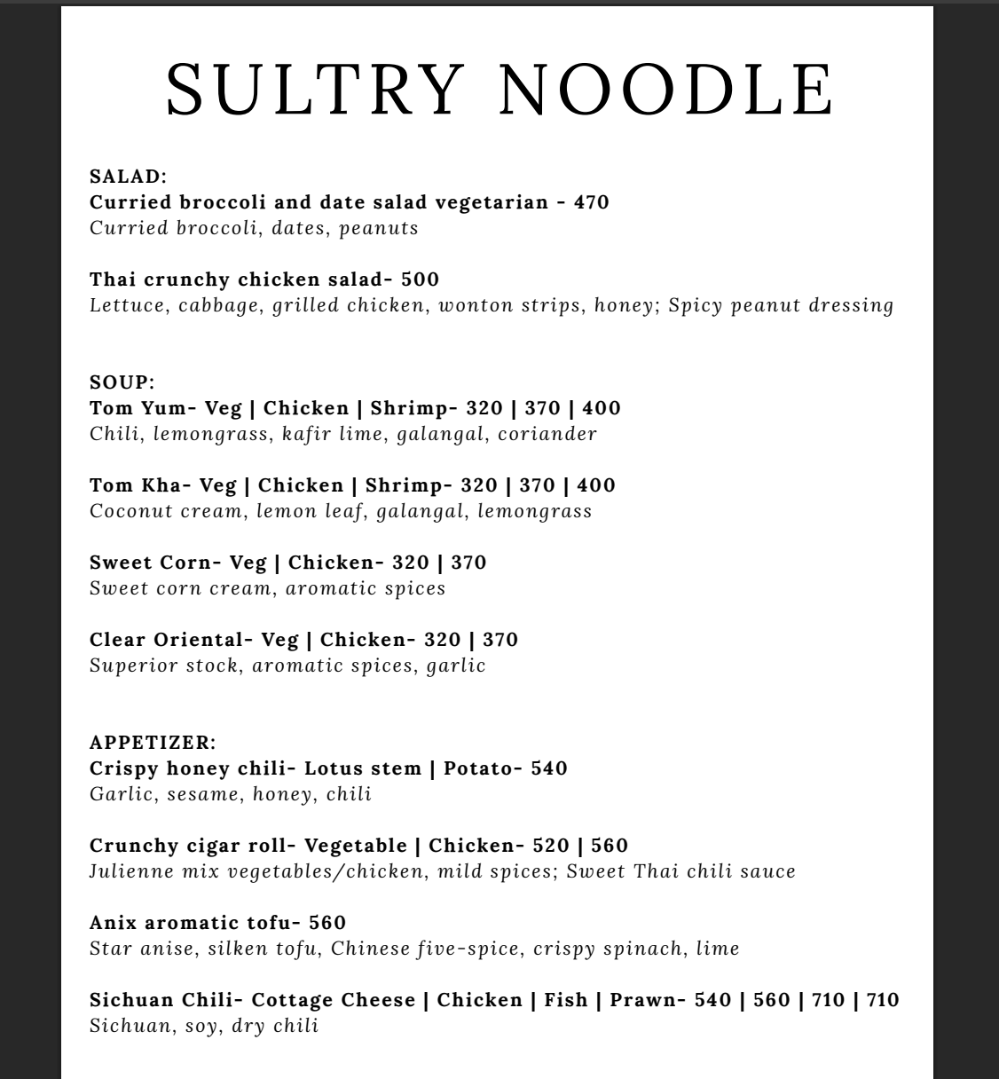 Menu