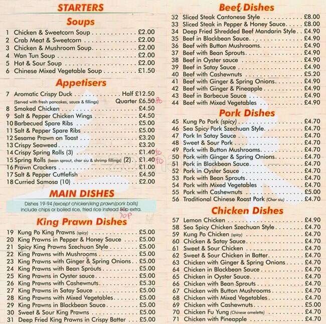 Delicious Garden Menu Menu De Delicious Garden Newton Heath