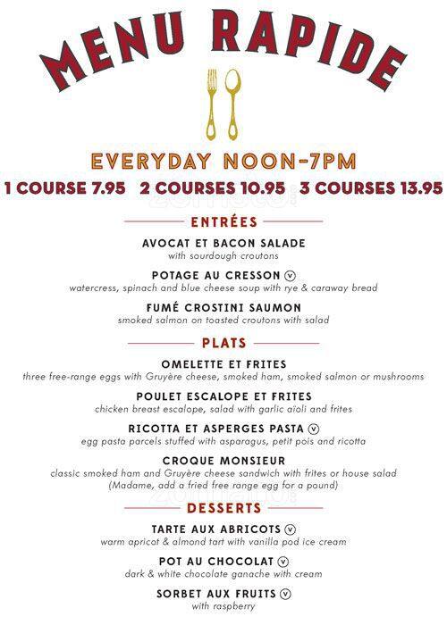 Cafe Rouge menu