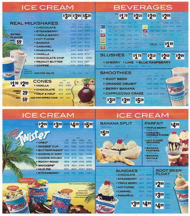Foster S Freeze Menu Menu For Foster S Freeze San Leandro San Leandro