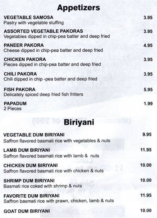 Ashoka Menu, Menu for Ashoka, Pleasanton, Pleasanton Urbanspoon/Zomato