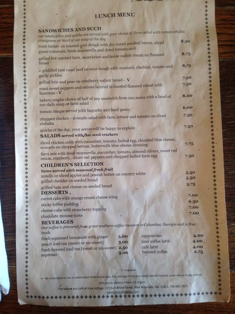 The Kitchen At Rose Cottage Menu Urbanspoon Zomato The Kitchen At Rose Cottage Pine Mountain Menu