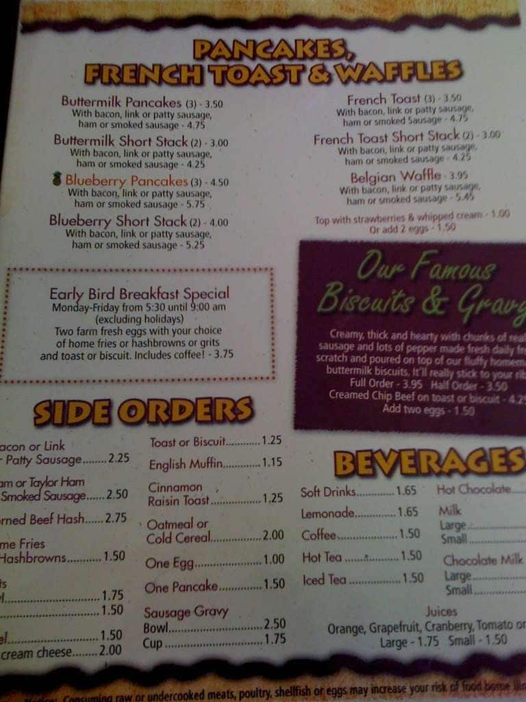 Menu at That Little Restaurant, Melbourne