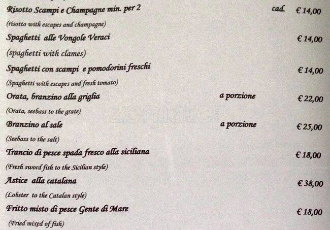Menu di Gente Di Mare 