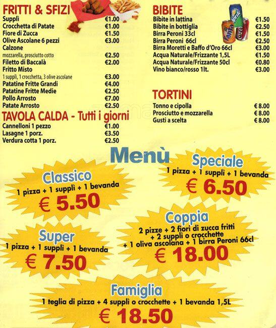 Menu di Pizza Rustica 