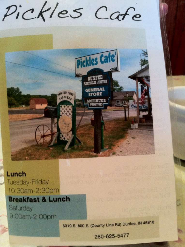 Pickles Cafe Menu, Menu for Pickles Cafe, Fort Wayne, Fort Wayne