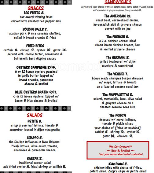 Lafayette Menu, Menu for Lafayette, Five Points, Asheville Urbanspoon