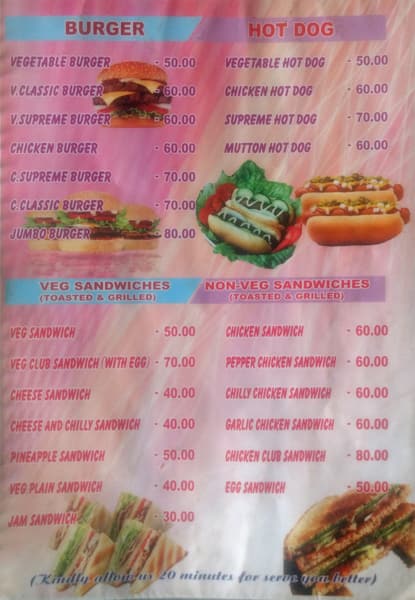 Priya Juice And Cakes menu