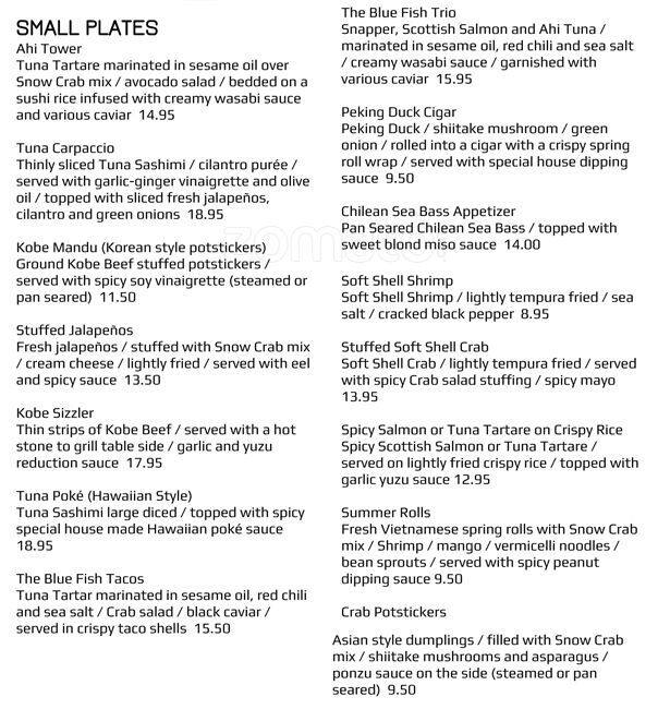 The Blue Fish Menu Menu For The Blue Fish West Plano Plano Urbanspoon Zomato