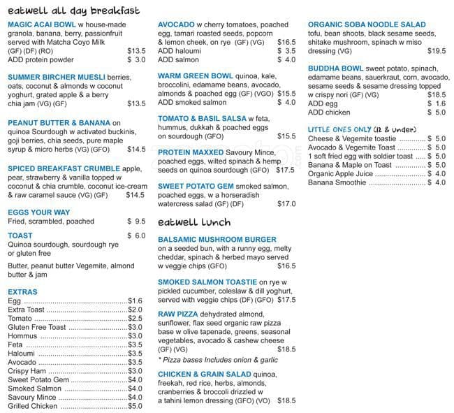 Eatwell Menu, Menu for Eatwell, St Kilda East, Melbourne - Urbanspoon ...