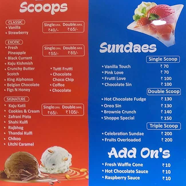 Menu of Cream Bell, Sector 16, Faridabad