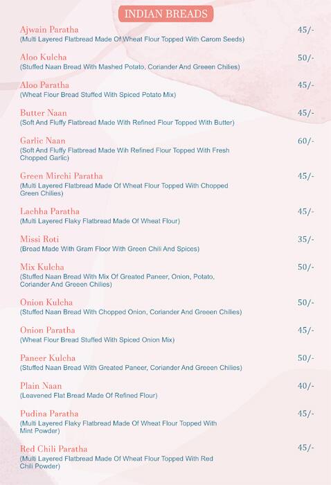 Pick-A-Thali menu