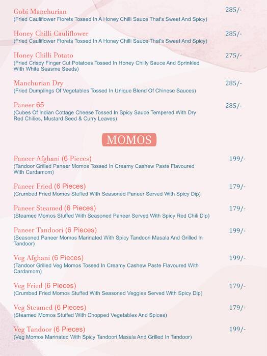 Pick-A-Thali menu