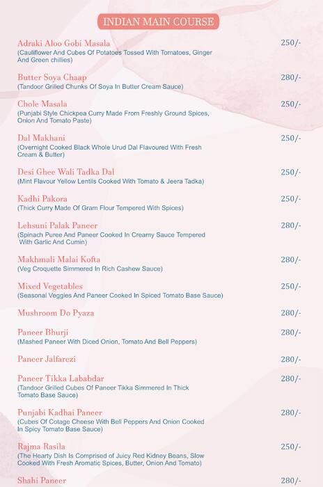 Pick-A-Thali menu