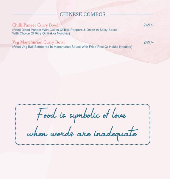 Pick-A-Thali menu