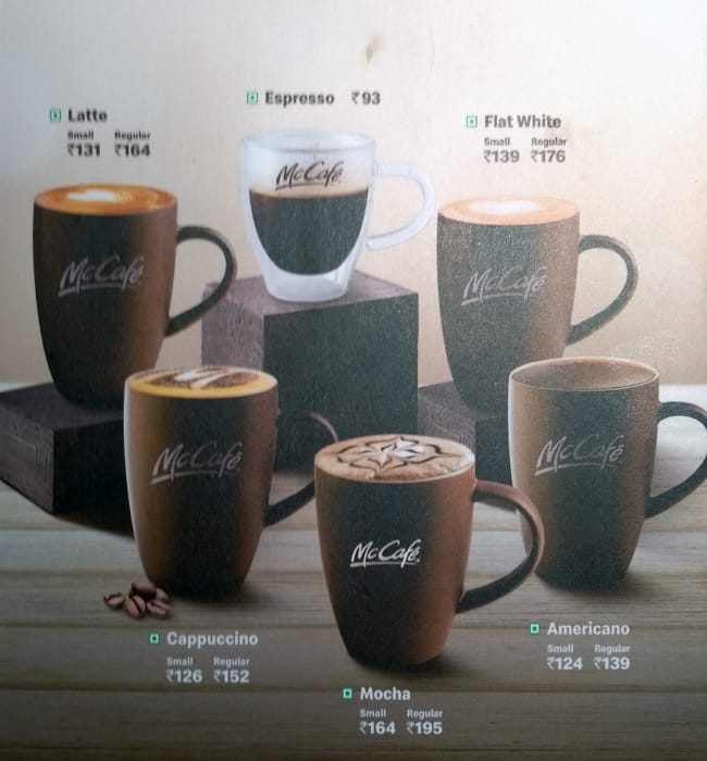 McDonald's menu